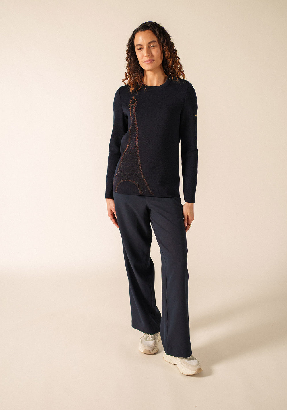 Bregancon Eiffel Breton Sweater (NAVY / BRONZE)