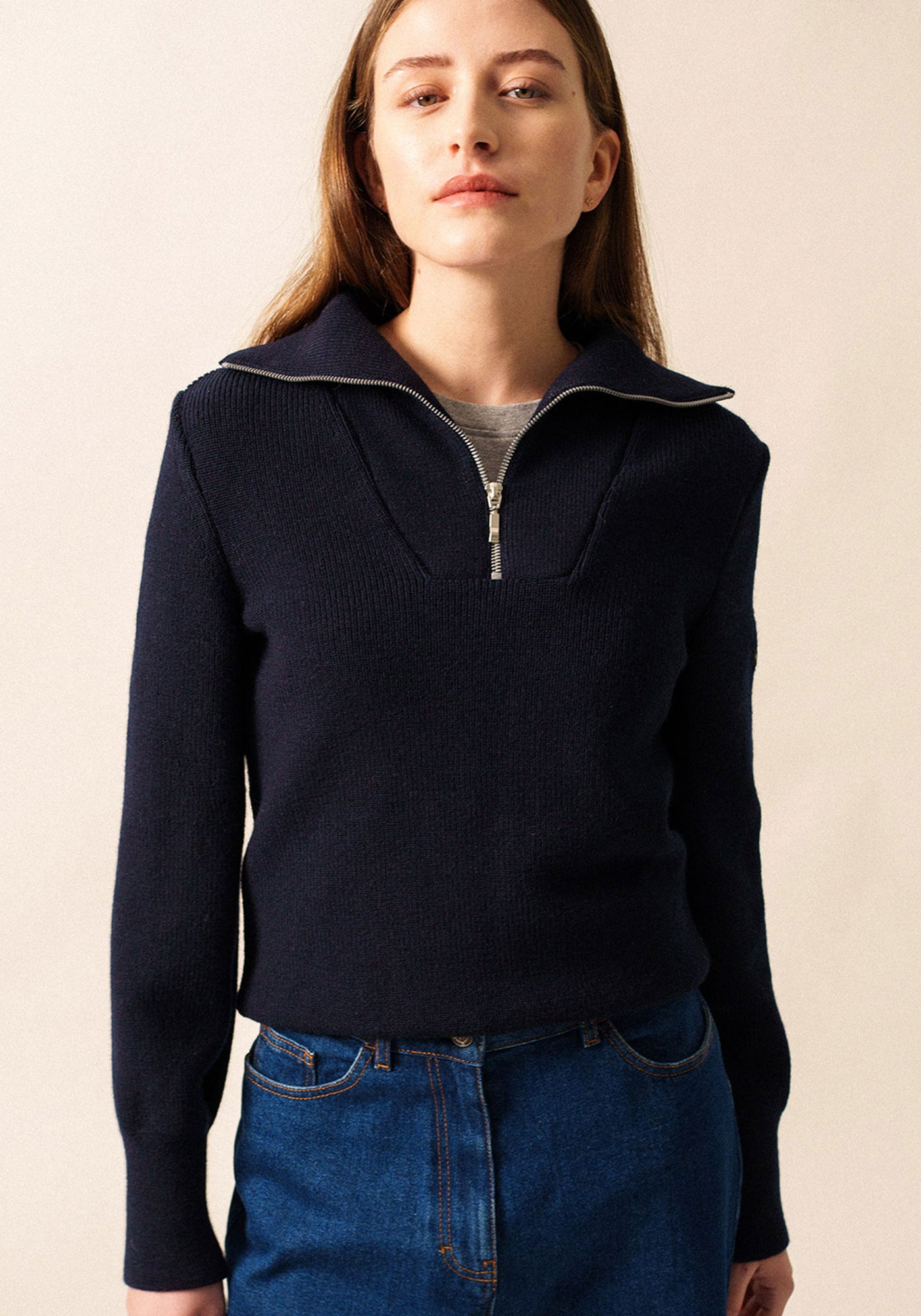 Sallanches Trucker Sweater (NAVY)