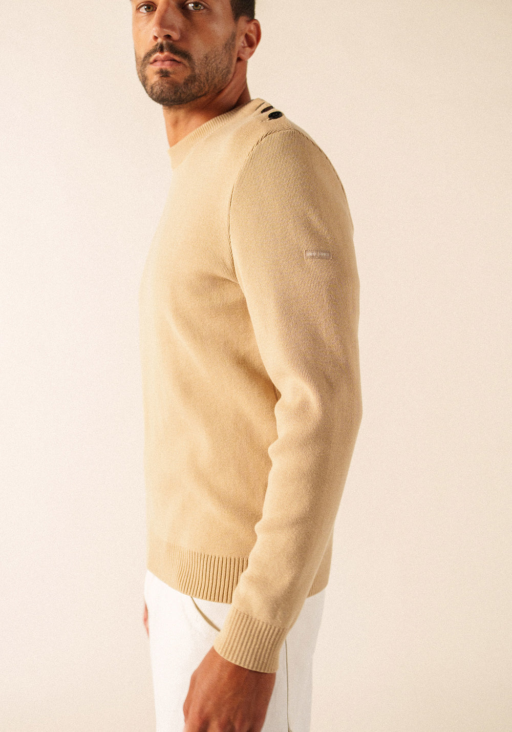 CANCALE cotton Fisherman Sweater  (SAIL CANVAS)