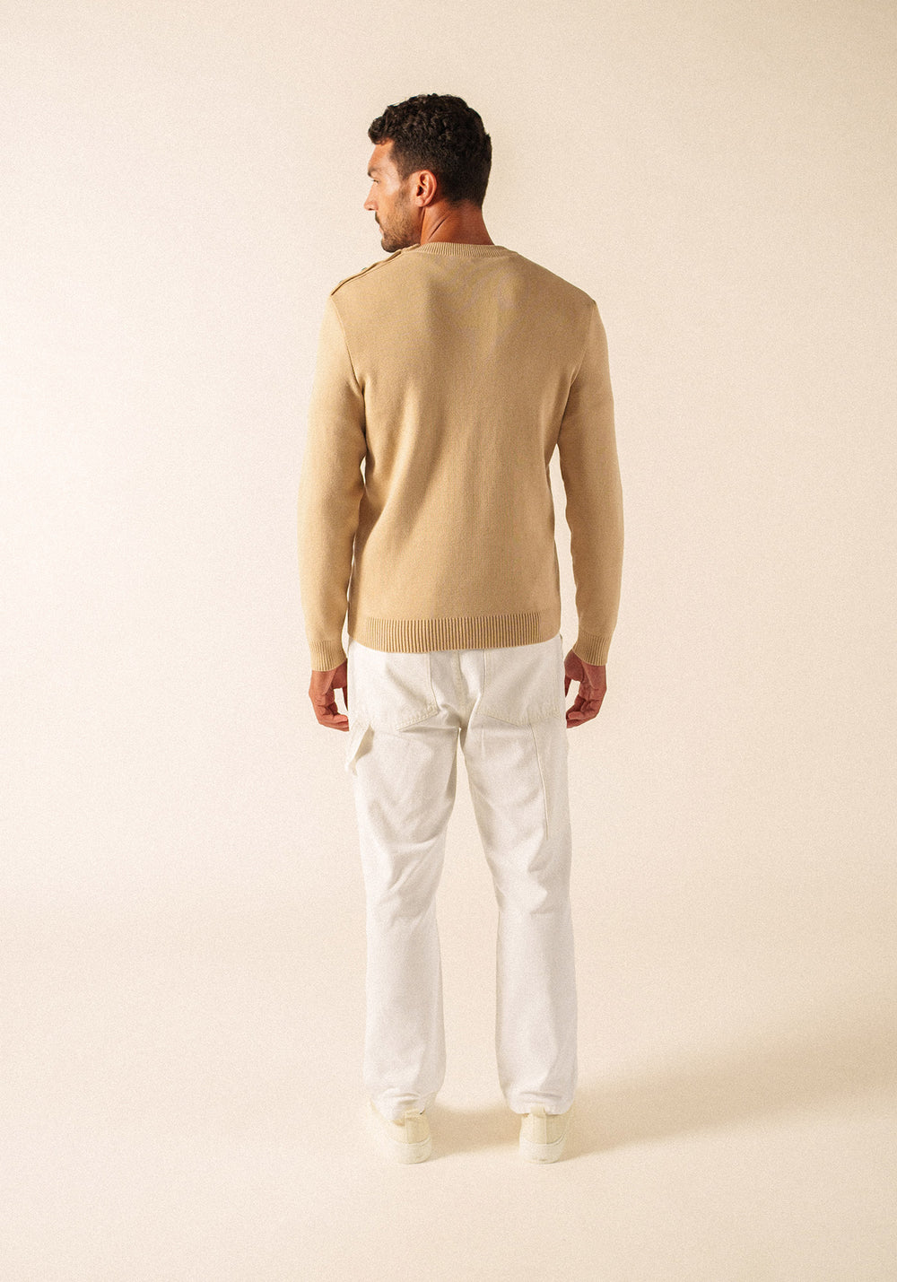 CANCALE cotton Fisherman Sweater  (SAIL CANVAS)