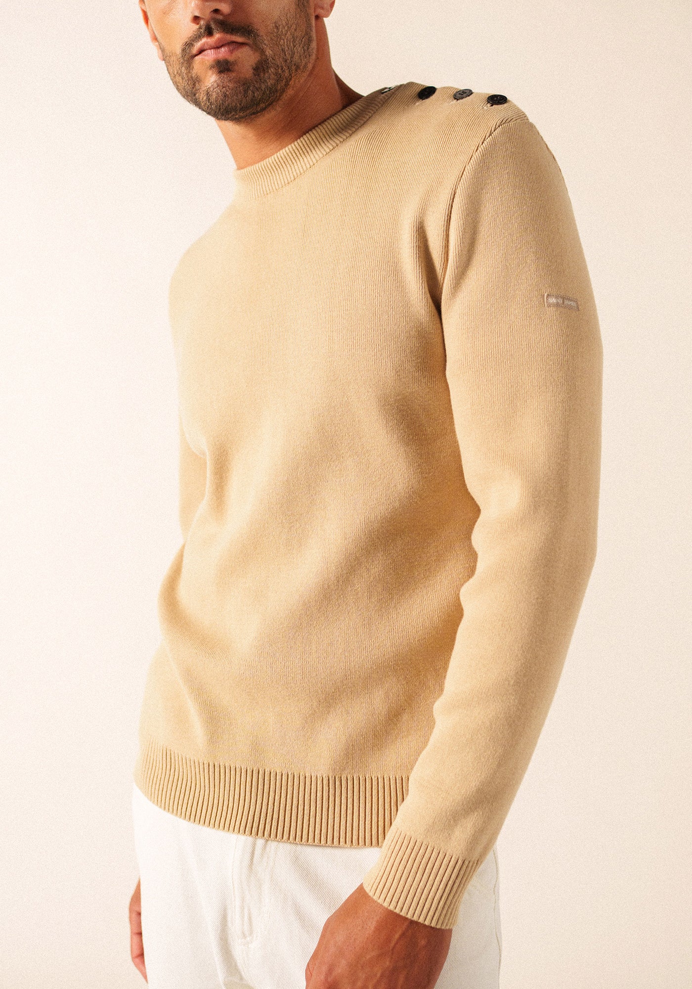 CANCALE cotton Fisherman Sweater  (SAIL CANVAS)