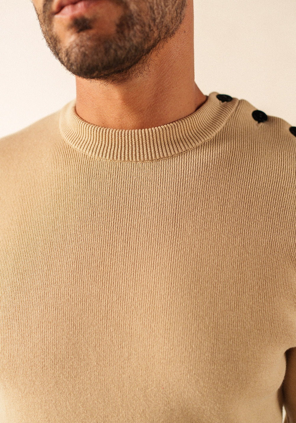 CANCALE cotton Fisherman Sweater  (SAIL CANVAS)