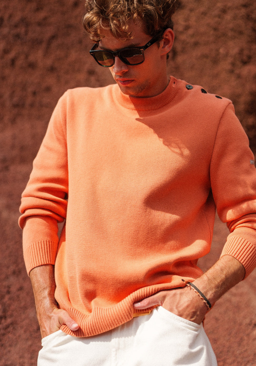 CANCALE cotton Fisherman Sweater  (CLAY)
