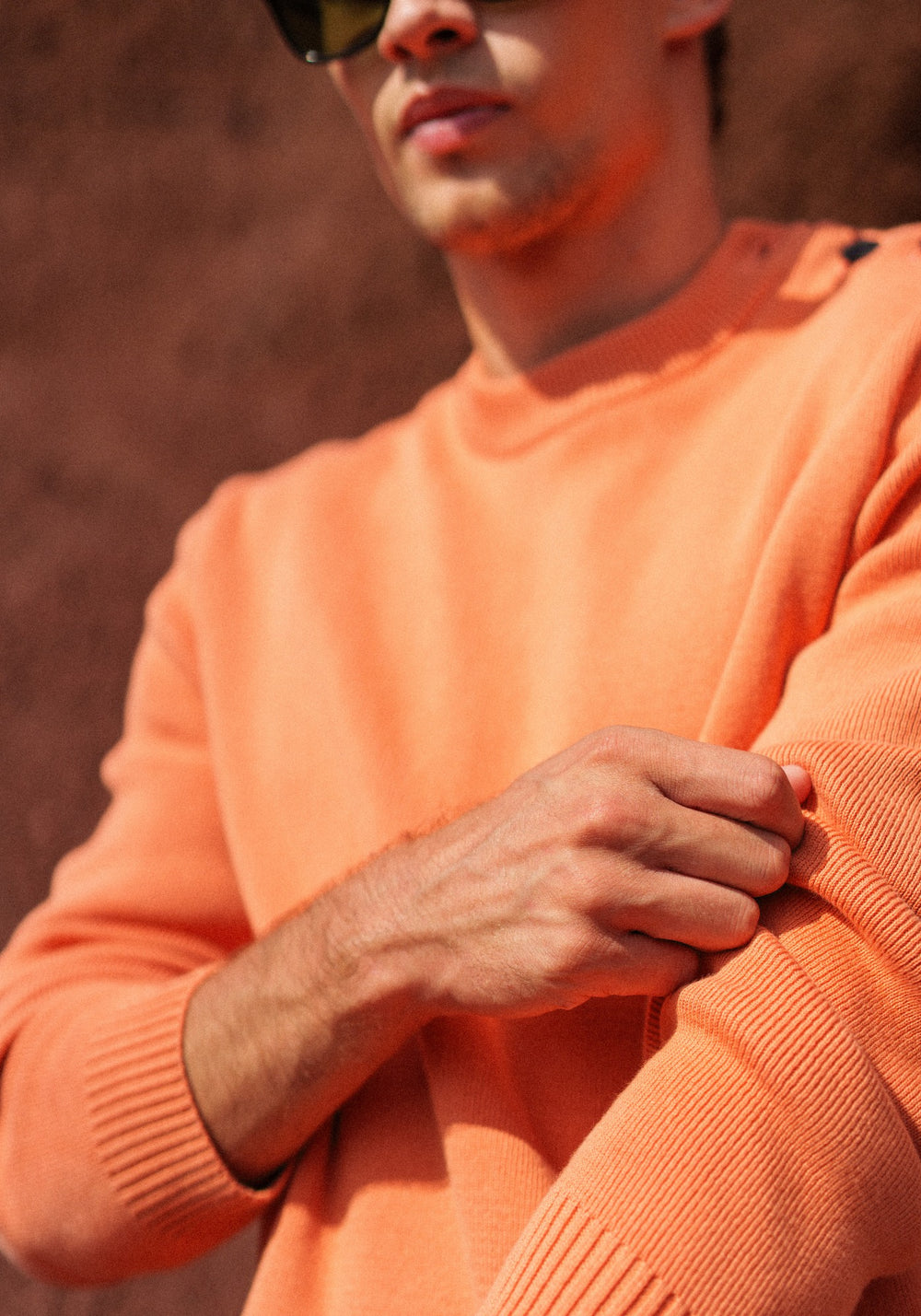CANCALE cotton Fisherman Sweater  (CLAY)