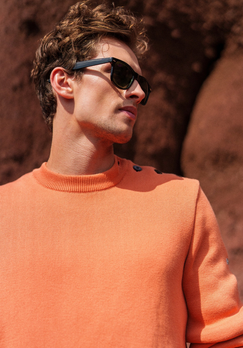 CANCALE cotton Fisherman Sweater  (CLAY)