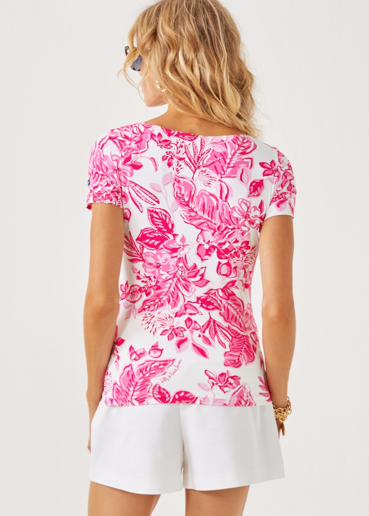 Short-Sleeve Stretch Top - Soleil Azur Blue - Lilly Pulitzer