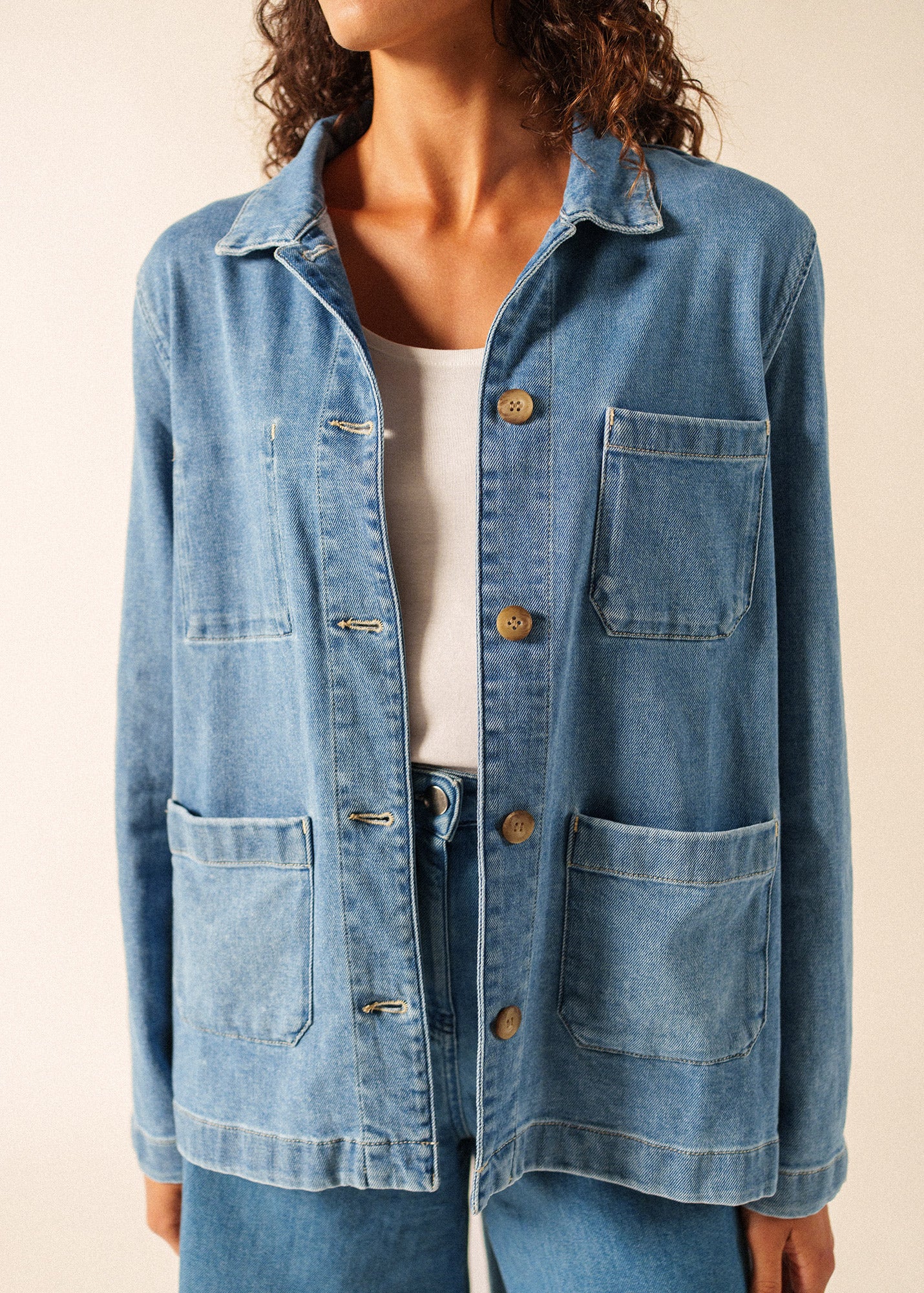 Women's Chore Coat - Alize - French Workwear Jacket (Navy) • Saint