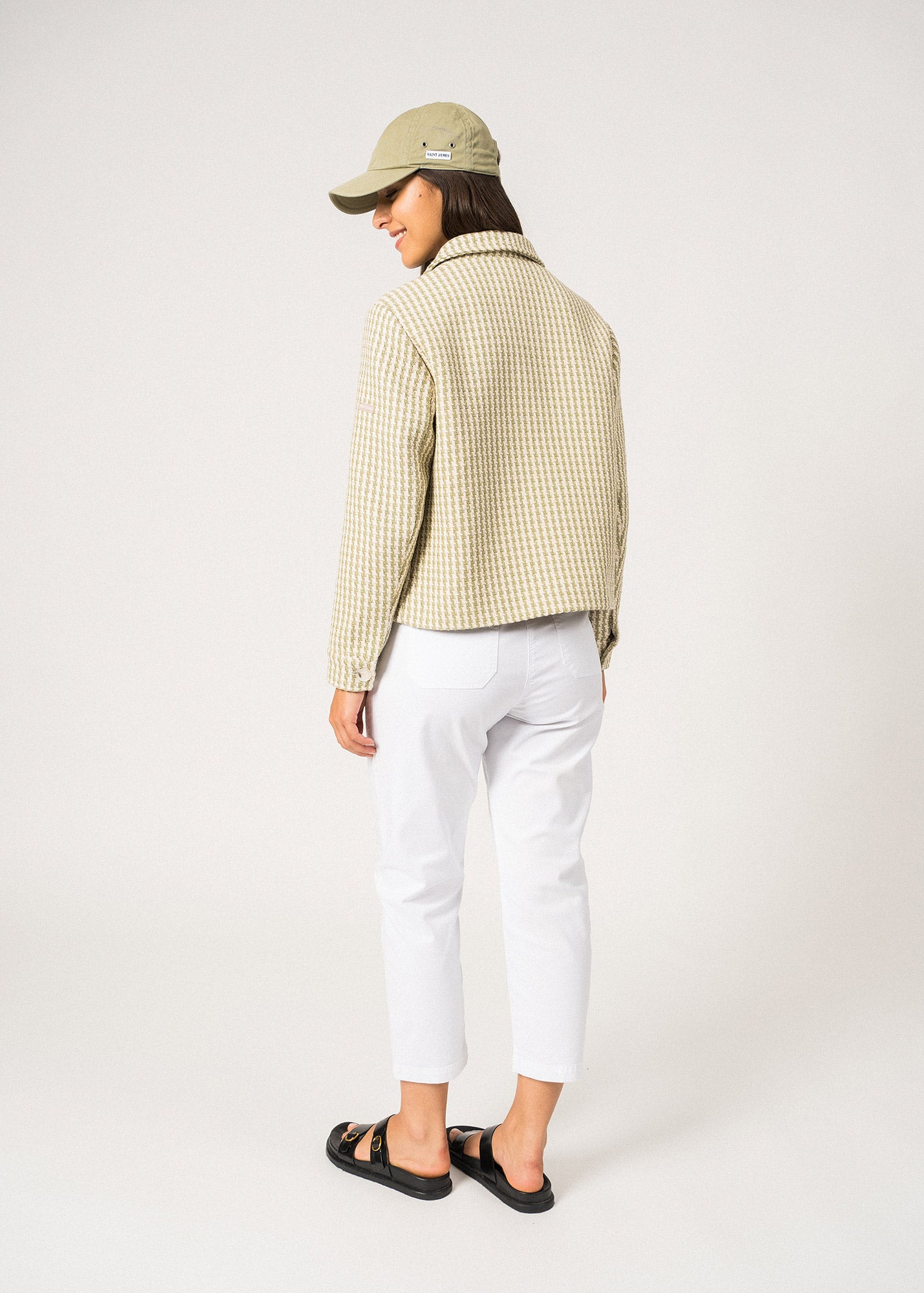 ST ENOLA Tweed Jacket (IVORY / SOFT ALMOND) • Saint James USA