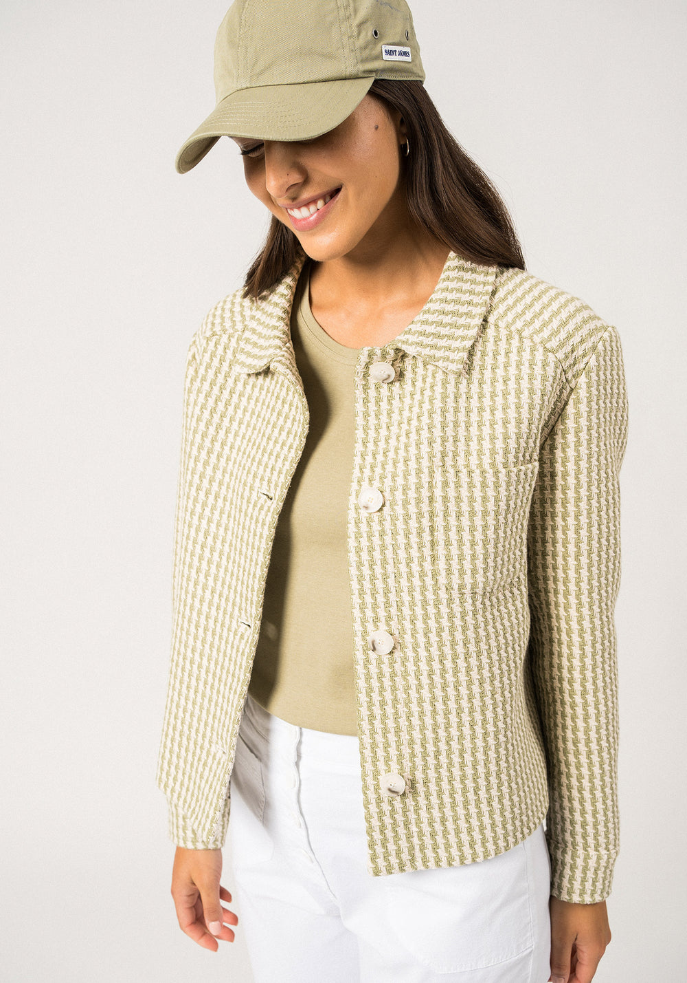 St Enola Tweed Jacket (IVORY / SOFT ALMOND)