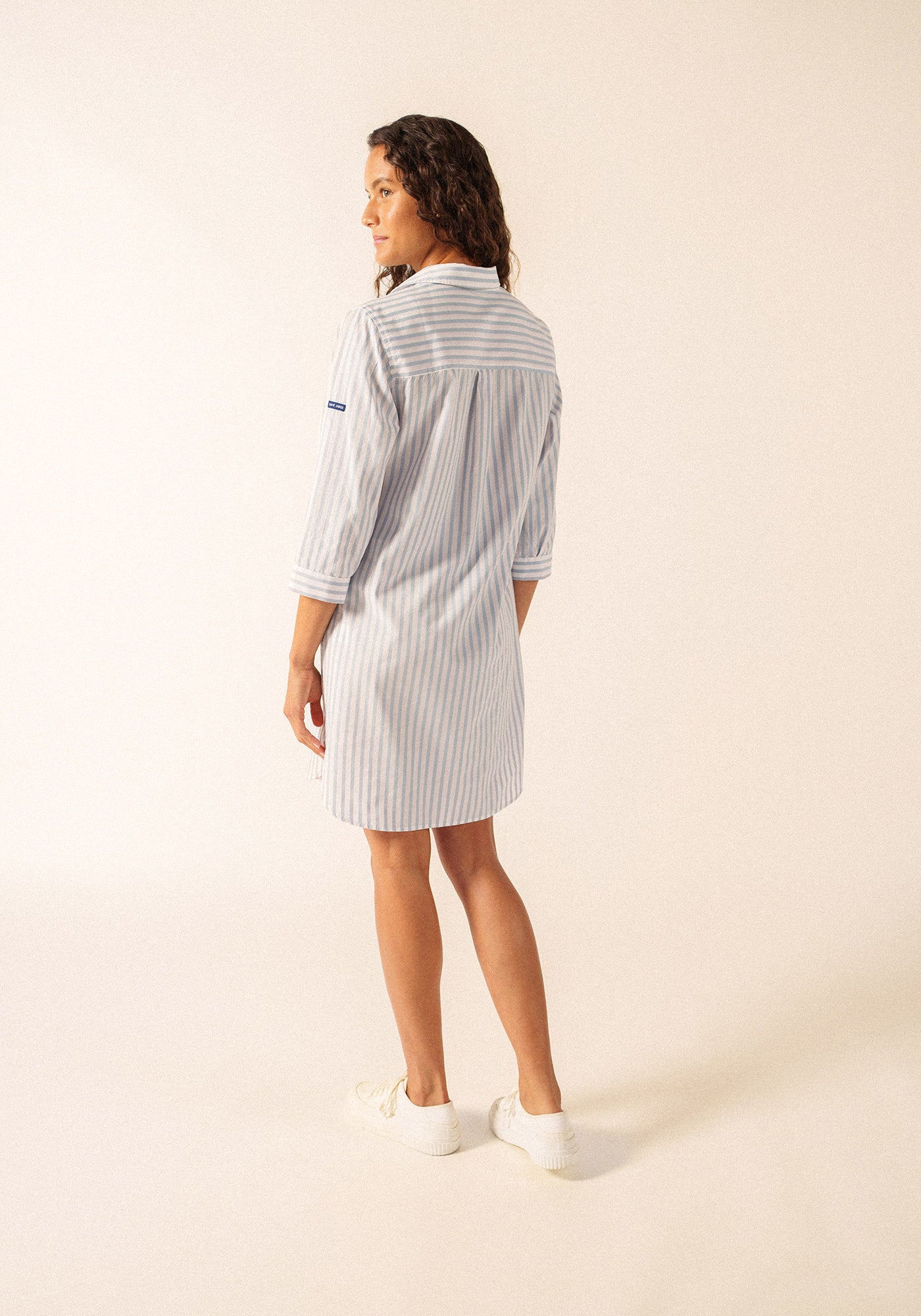 Benedicte II Pinstriped Shirt Dress (SKYLIGHT BLUE / WHITE / TEA ROSE PINK)