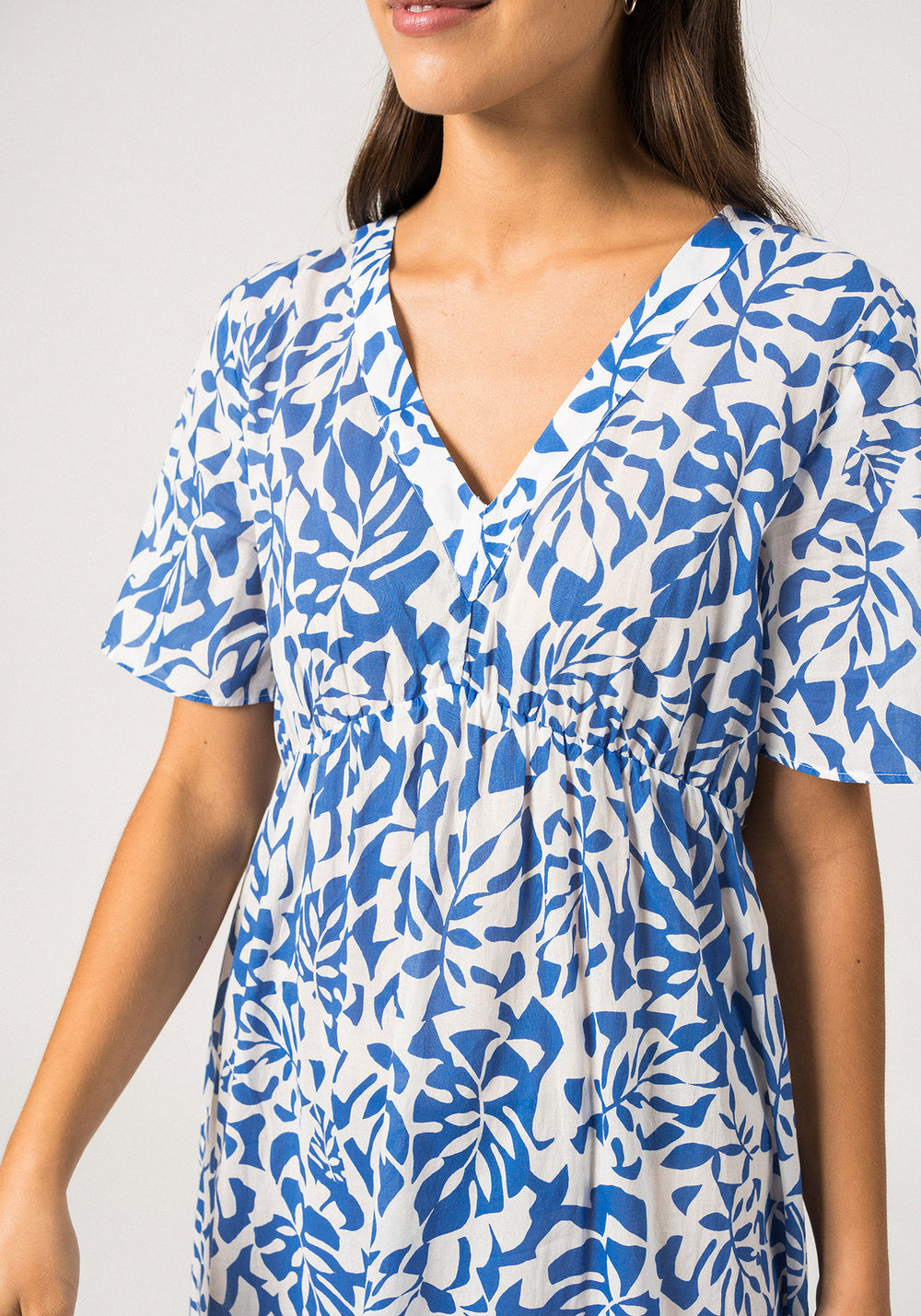 Cecilia Maxi Dress (WHITE / MER BLUE)