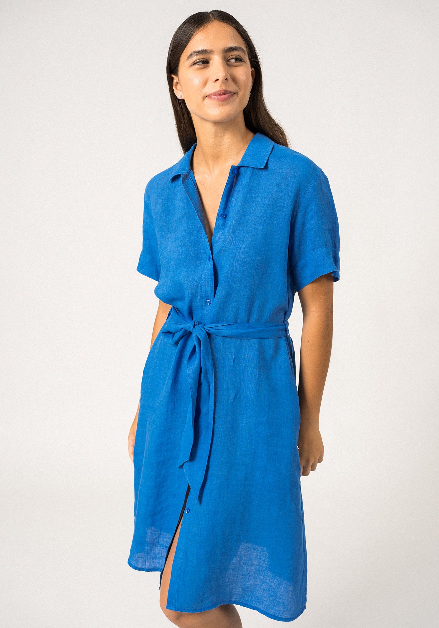 Christine Shirt Dress (MER BLUE)