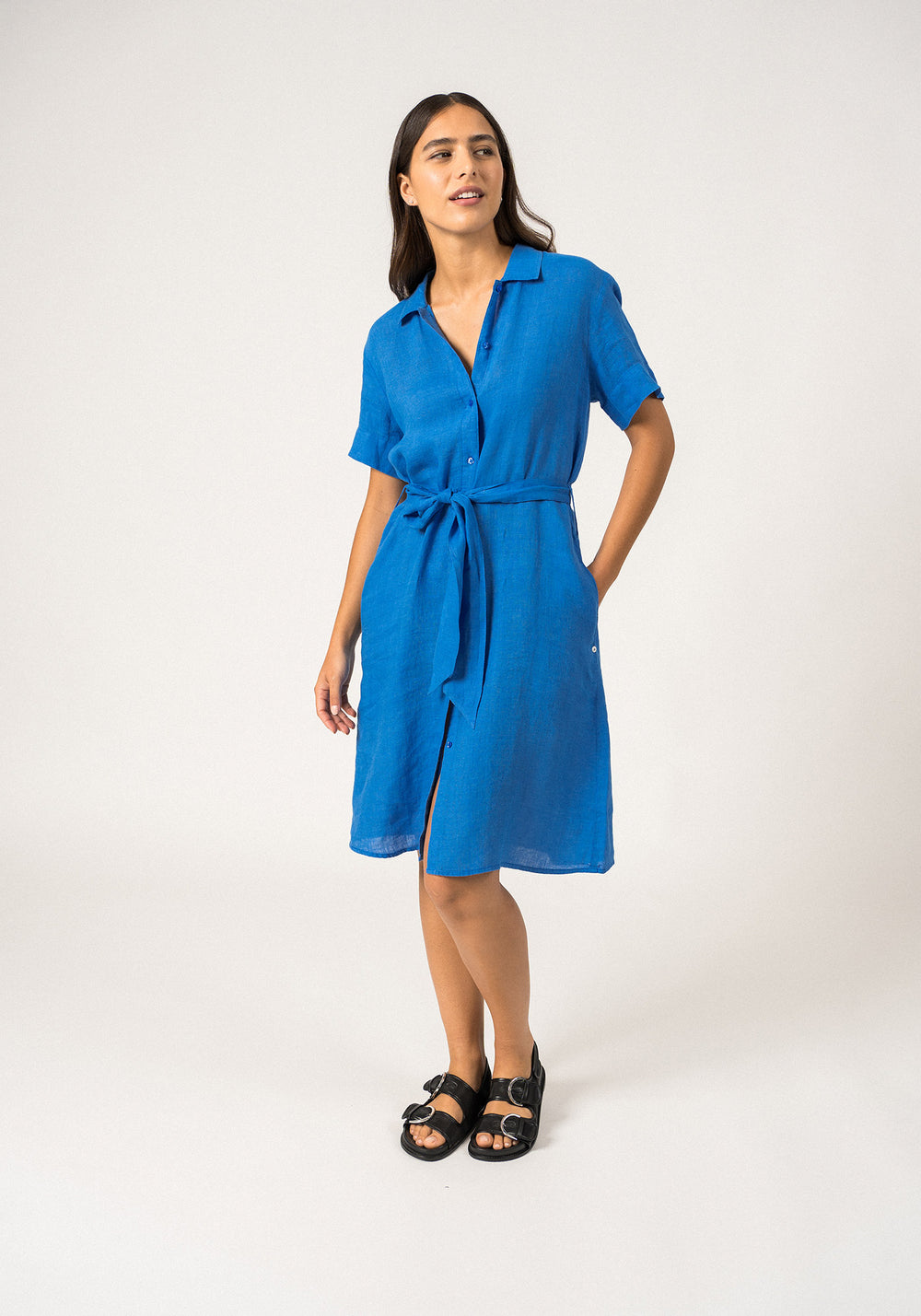 Christine Shirt Dress (MER BLUE)