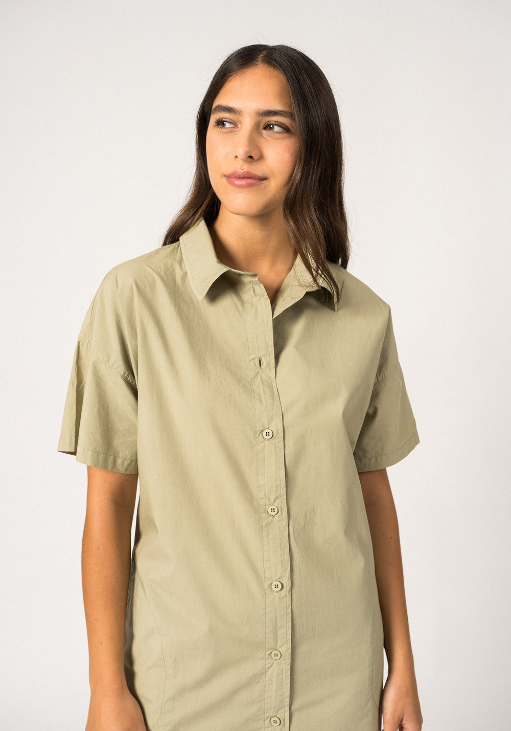 Coralie Shirt Dress (SOFT ALMOND)