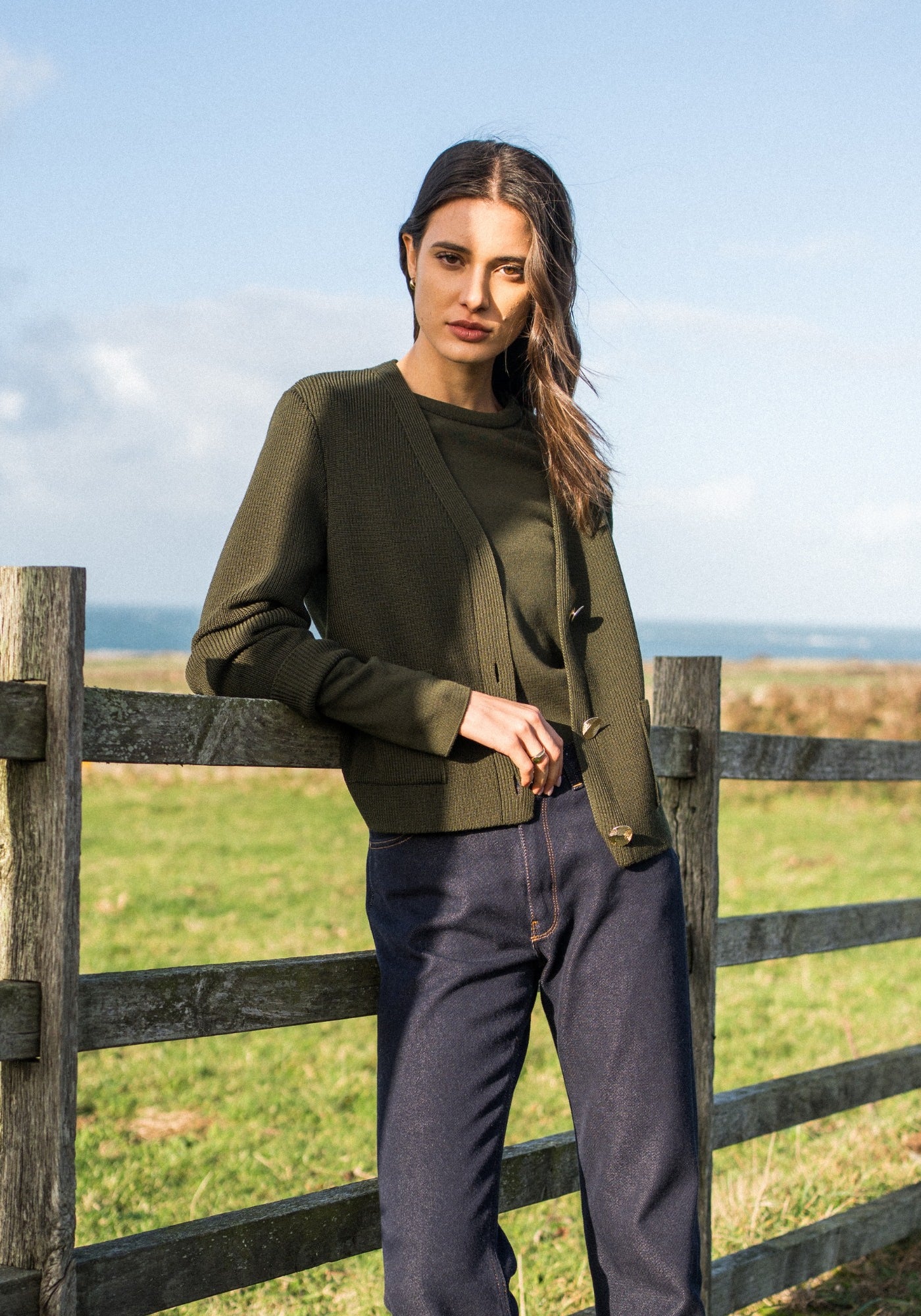 COURCY Cardigan (MOSS GREEN)