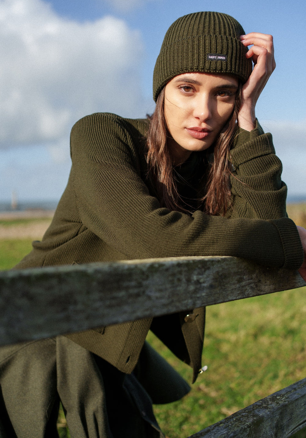 CANOT Purl Knit Beanie (MOSS GREEN)