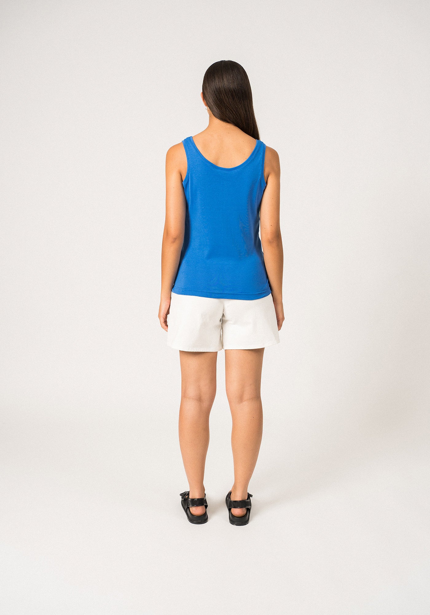 PEARL - Twill Cotton Shorts with High Waist - Straight Cut | Straight Cut (WHITE)