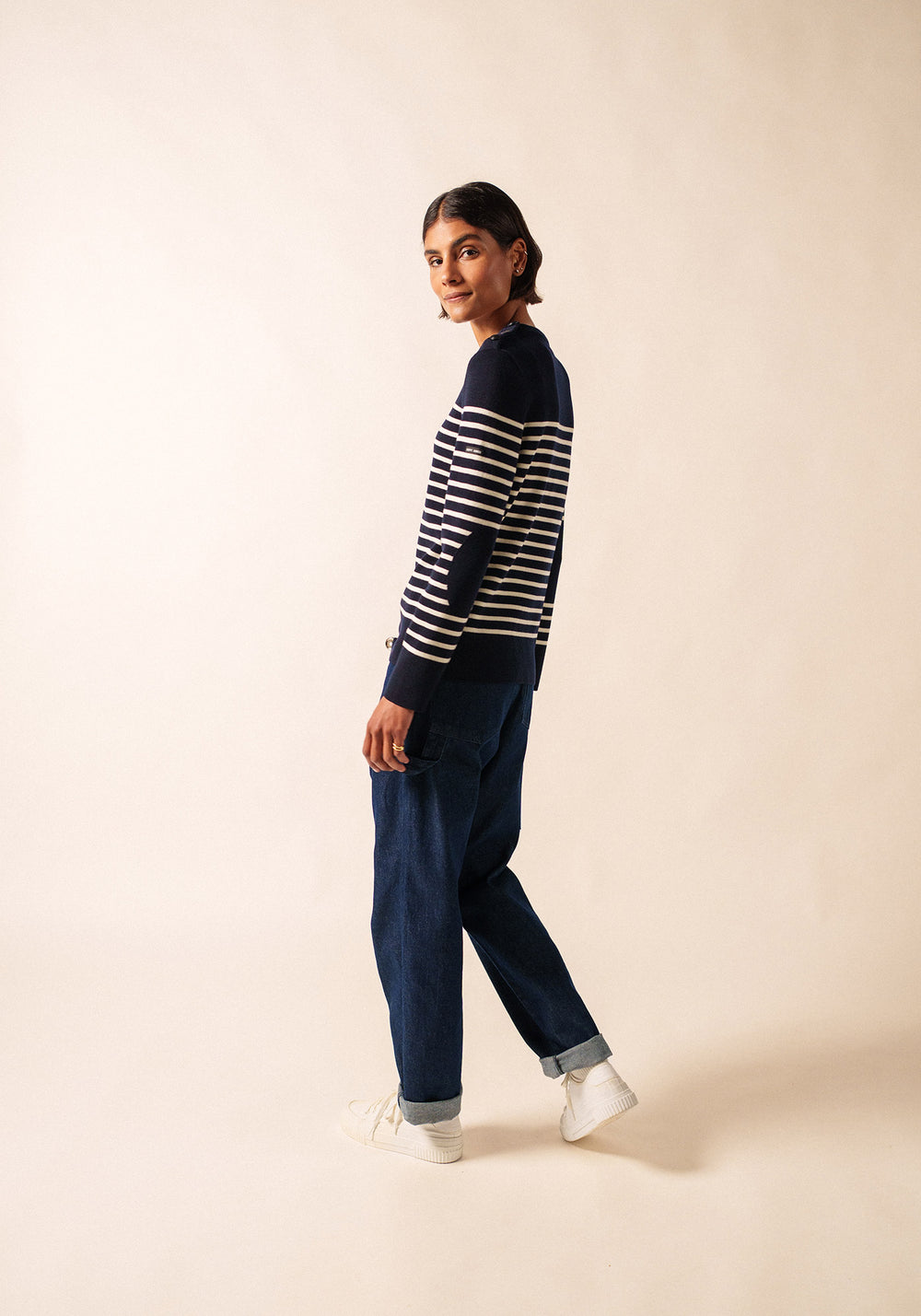 Bregancon Breton Sweater (NAVY / IVORY)