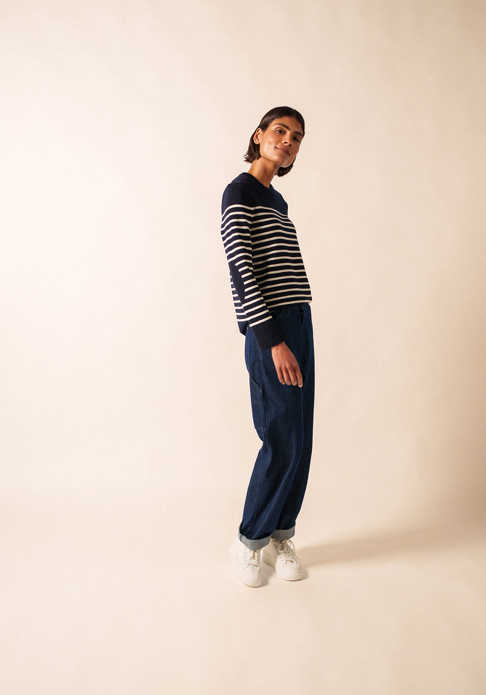 Bregancon Breton Sweater (NAVY / IVORY)