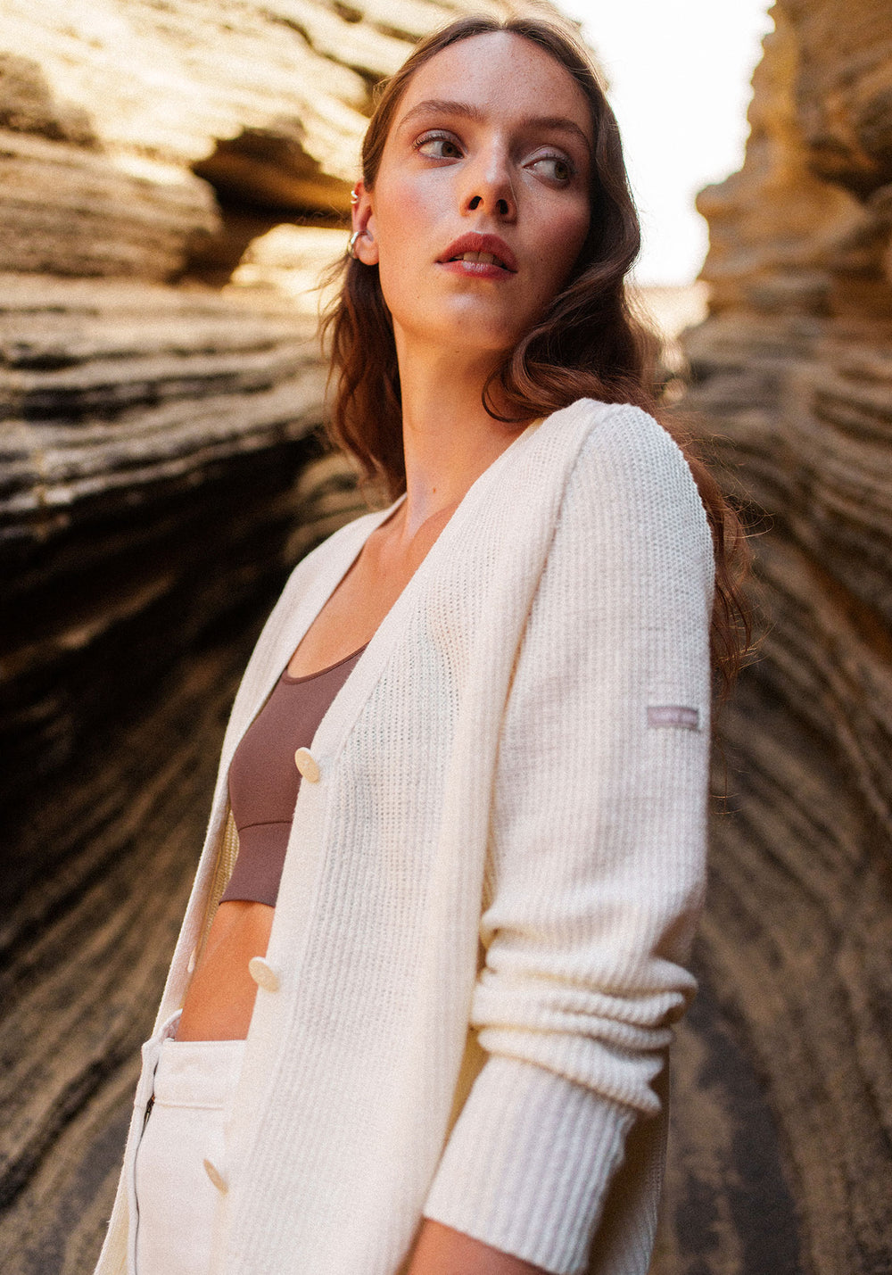 Saint James x Brumes linen cardigan (IVORY)