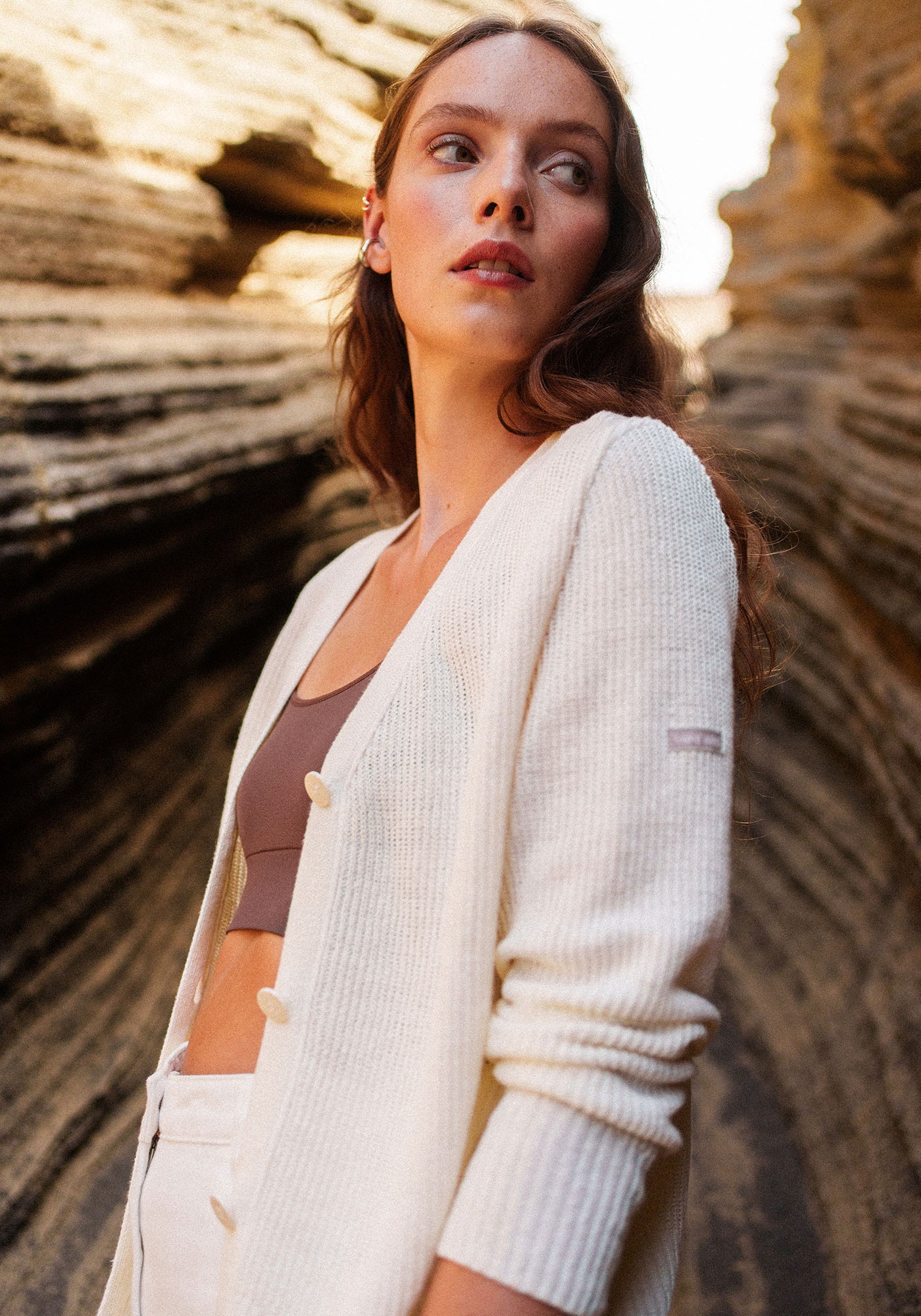 Saint James x Brumes linen cardigan (IVORY)