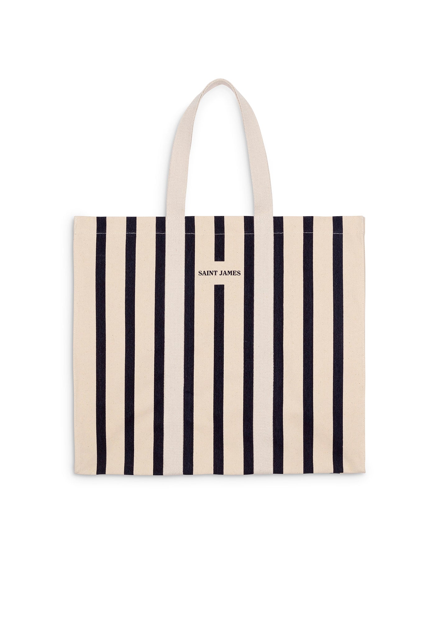 LE GRAND TOTE - Oversized Cotton Striped Tote Bag (ECRU / NAVY)
