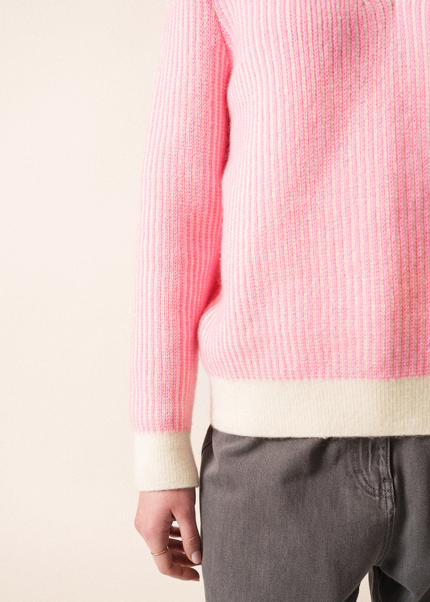 Women's Striped Mohair Sweater (White/Pink) | Saint James® • Saint