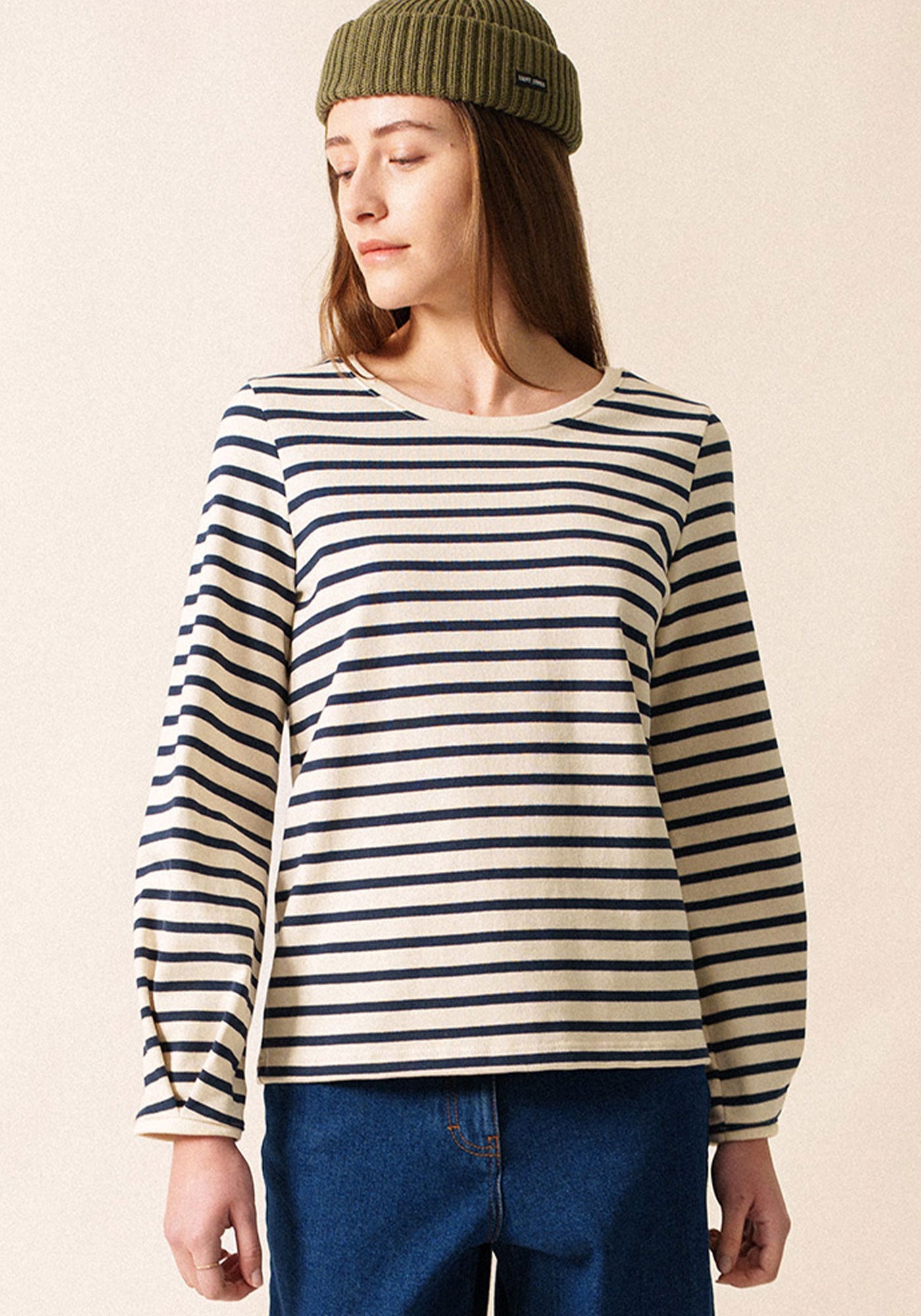 Yvoire Striped Top (ECRU / NAVY)