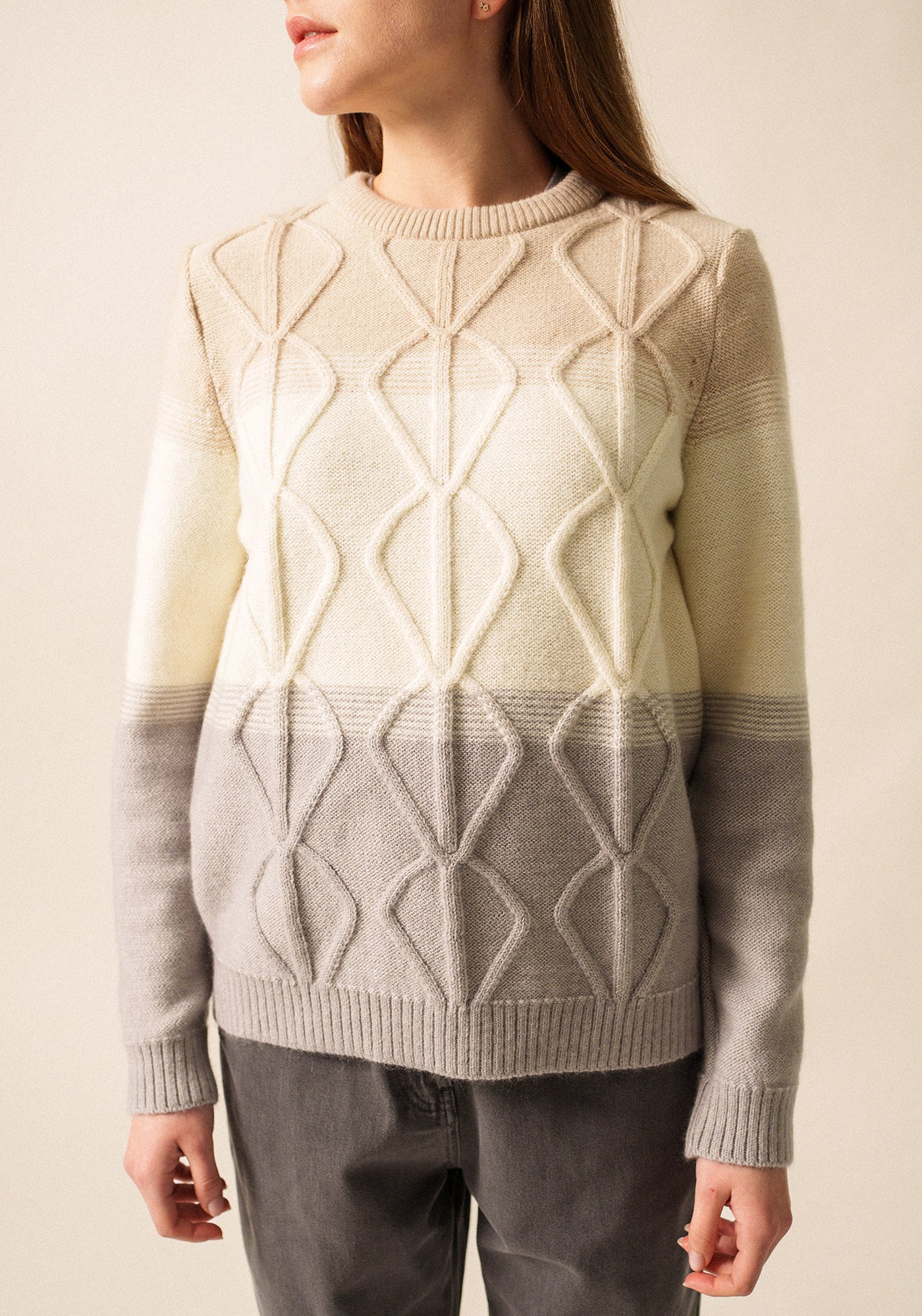 Morzine Colorblock Sweater (GRAY/ WINTER WHITE /BEIGE)