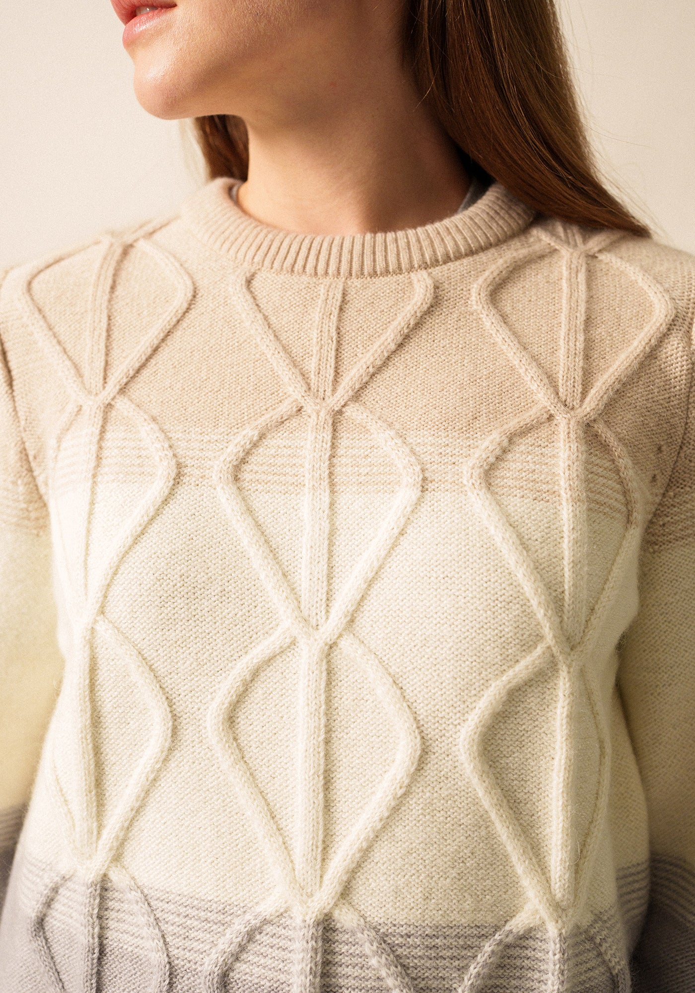 Morzine Colorblock Sweater (GRAY/ WINTER WHITE /BEIGE)