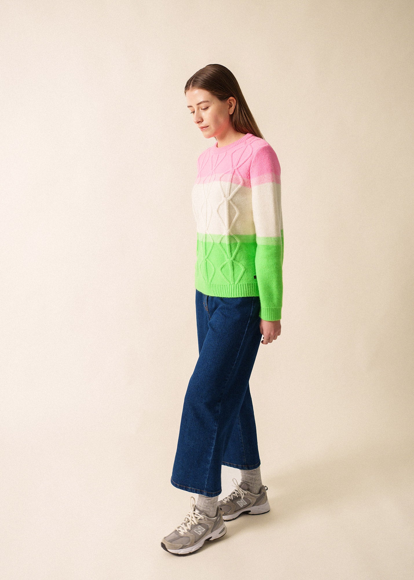 Women's Mohair Sweater with Cable Knit Detail | Saint James