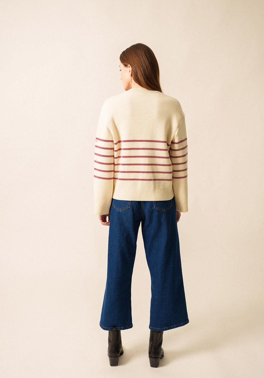 Rumilly Striped Sweater (ECRU / MAROON)