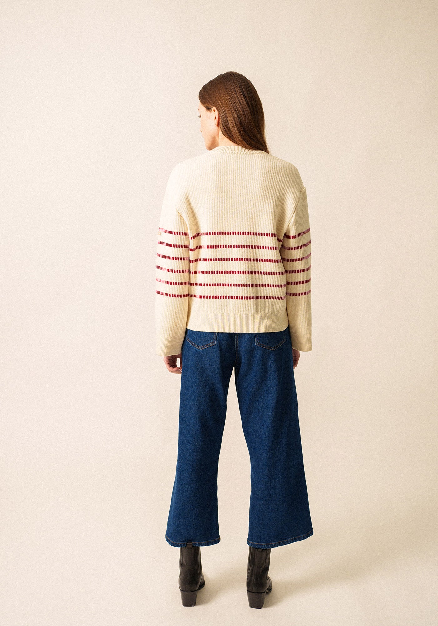 Rumilly Striped Sweater (ECRU / MAROON)