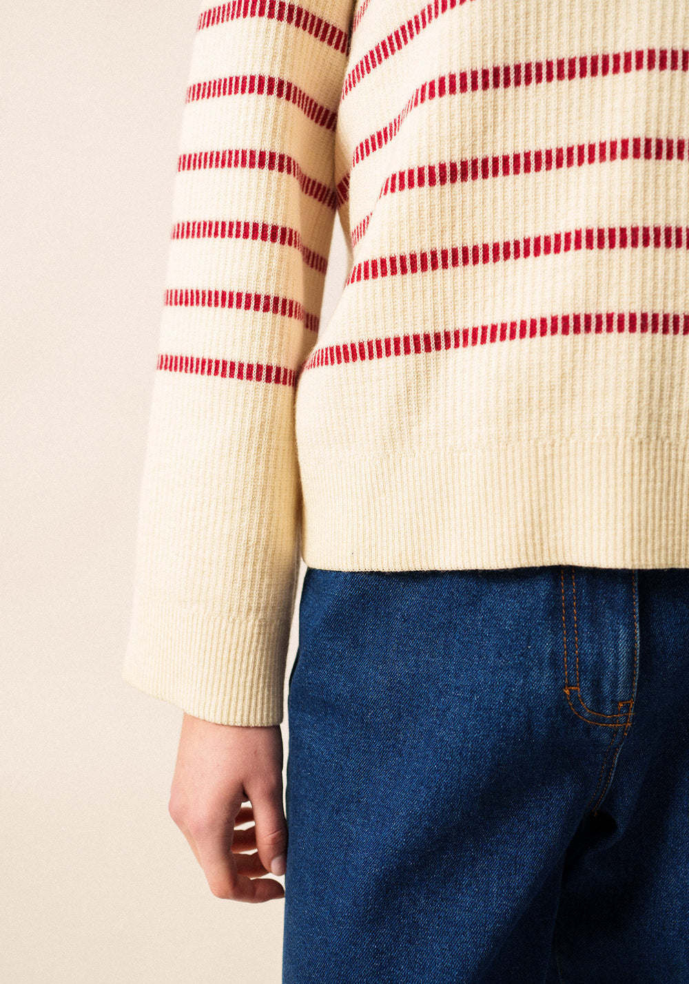 Rumilly Striped Sweater (ECRU / MAROON)