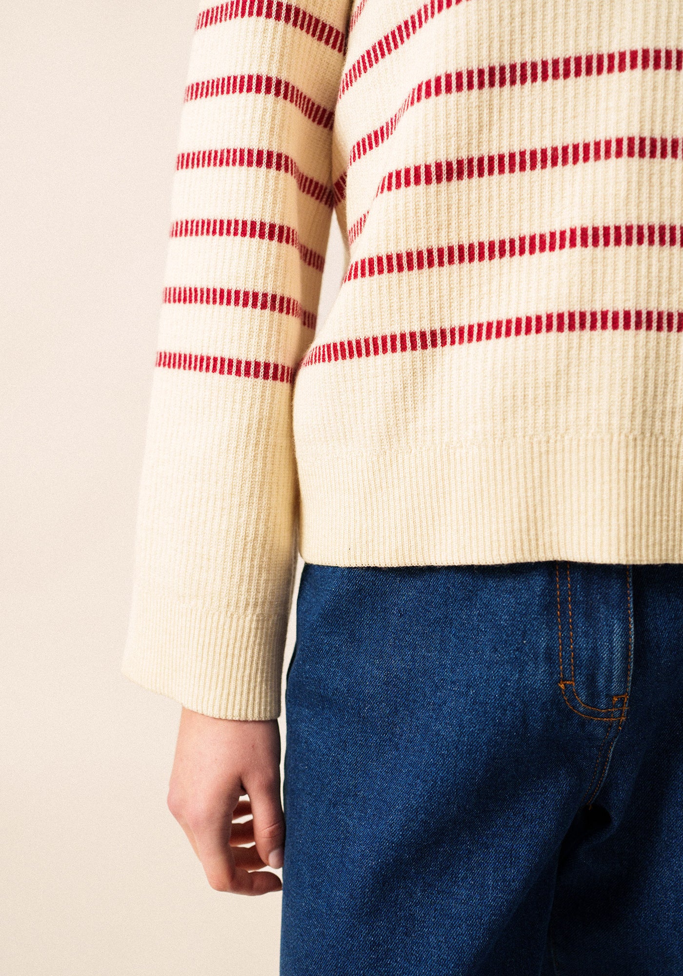 Rumilly Striped Sweater (ECRU / MAROON)