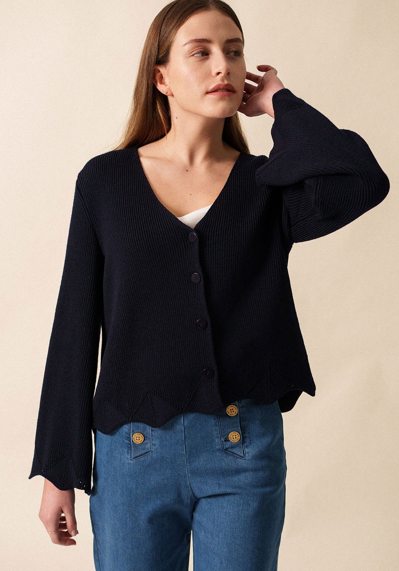 Les Menuires Cardigan  (NAVY)