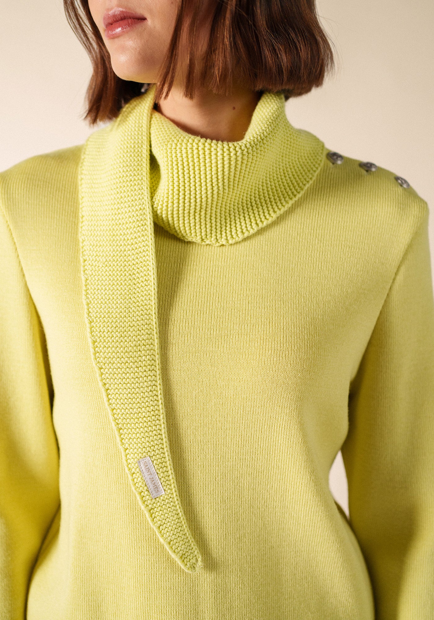 KNIT BANDANA - Scarf in Wool & Cotton (BUTTER YELLOW)