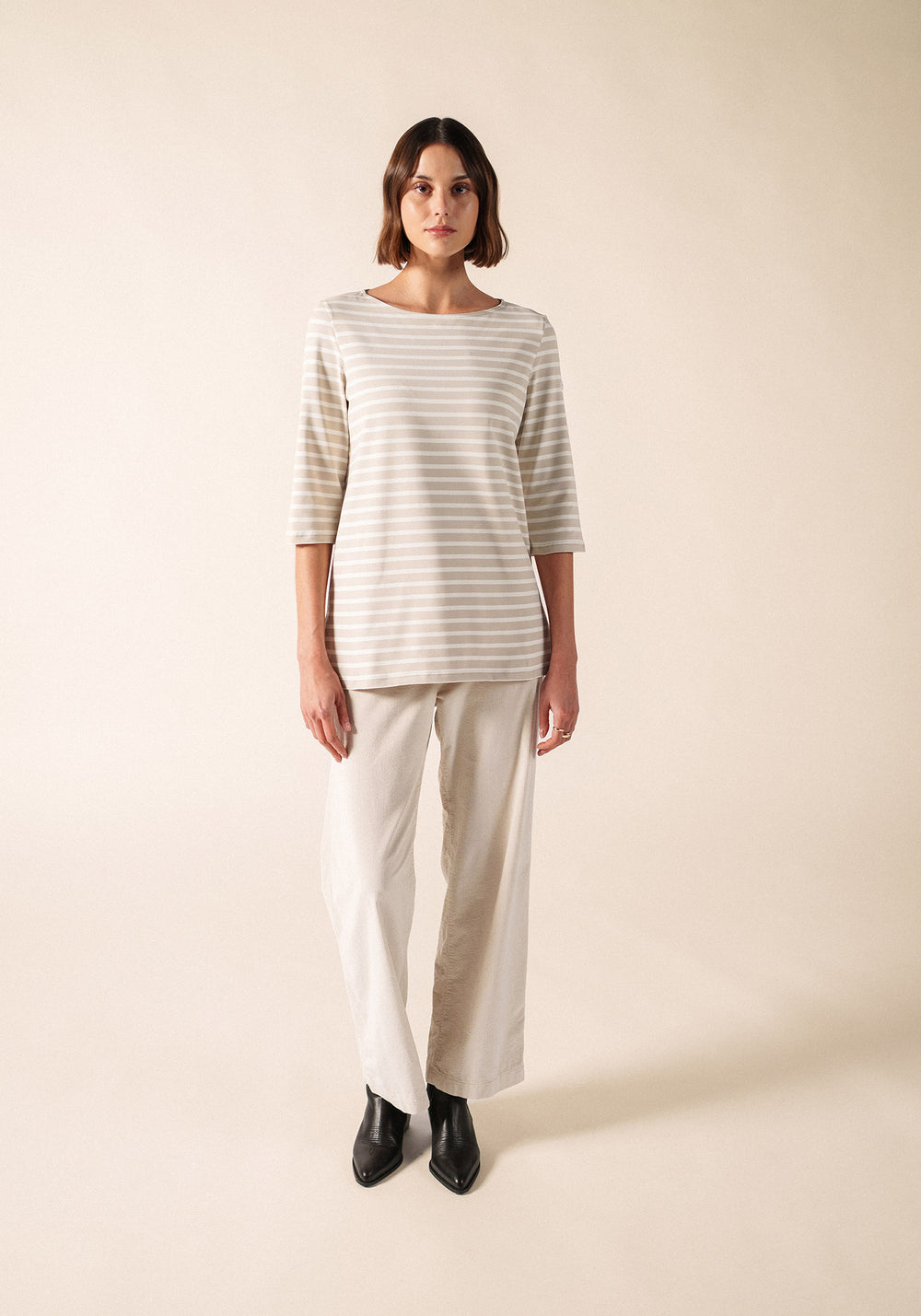 PHARE Anti-Uv Striped Tunic (BEIGE / IVORY)
