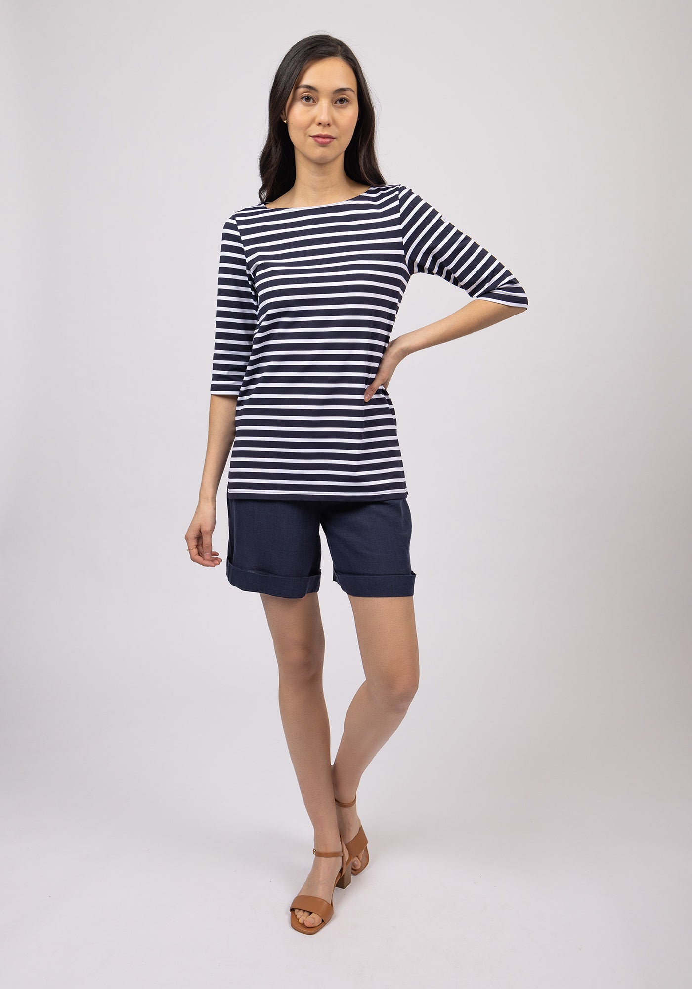 Phare Anti-Uv Striped Tunic (NAVY / WHITE)