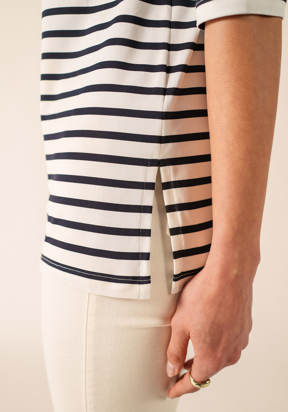 Phare Anti-Uv Striped Tunic (WHITE / NAVY)
