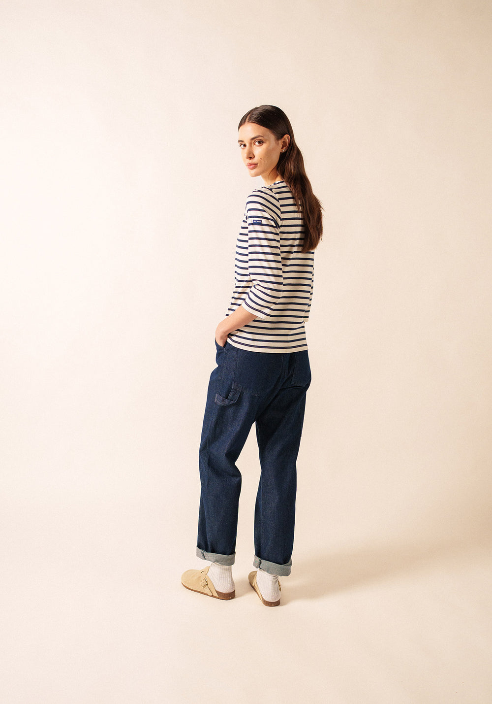 Galathee II Breton Striped Top (ECRU / NAVY)