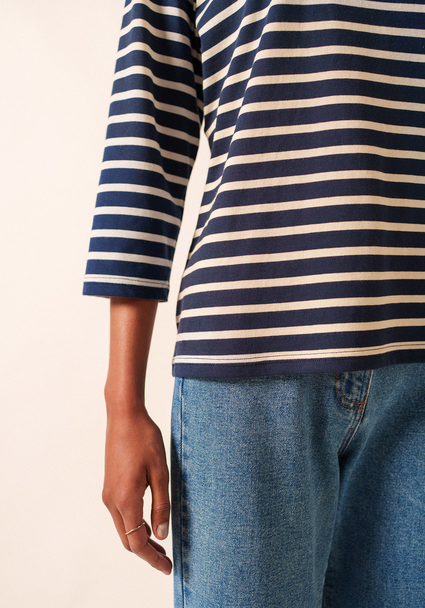 Galathee II Breton Striped Top (NAVY / ECRU)
