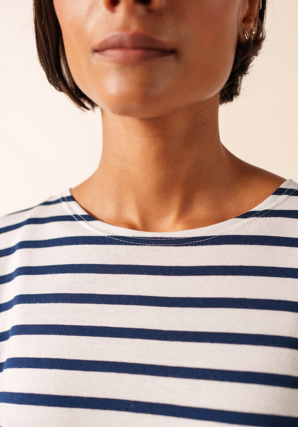 Galathee II Breton Striped Top (WHITE / NAVY)