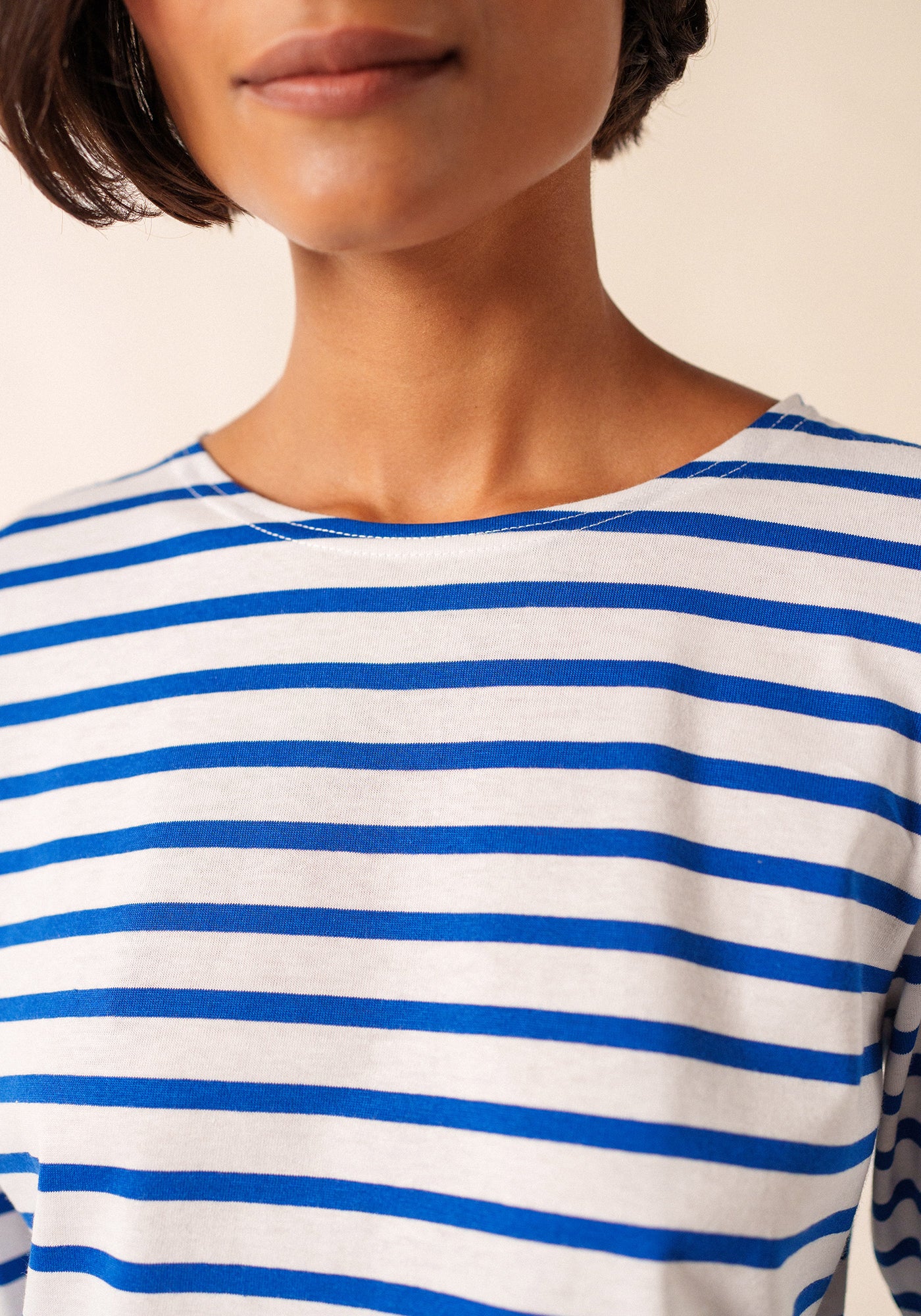 Galathee II Breton Striped Top (WHITE / ROYAL BLUE)