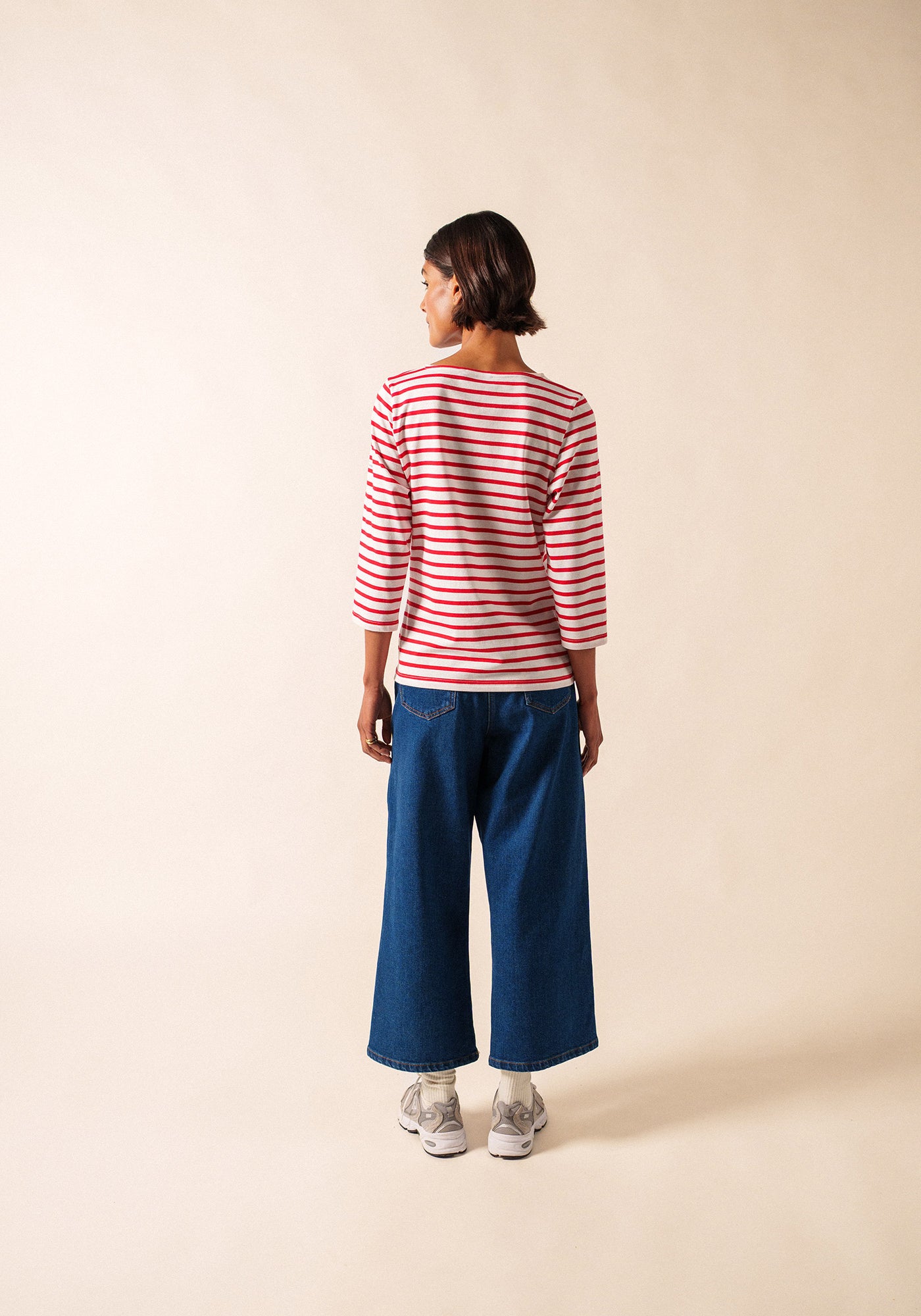Galathee II Breton Striped Top (WHITE / RED)