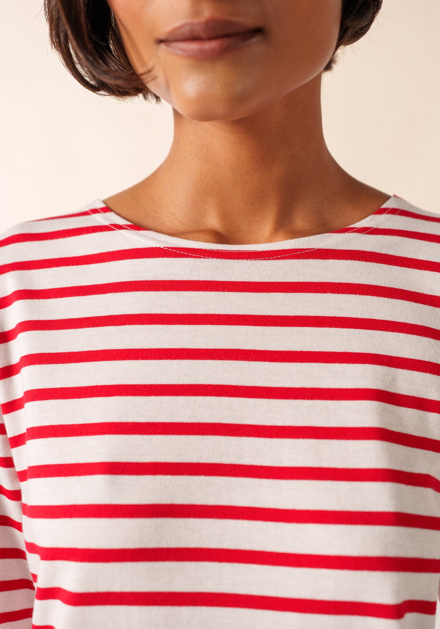 Galathee II Breton Striped Top (WHITE / RED)