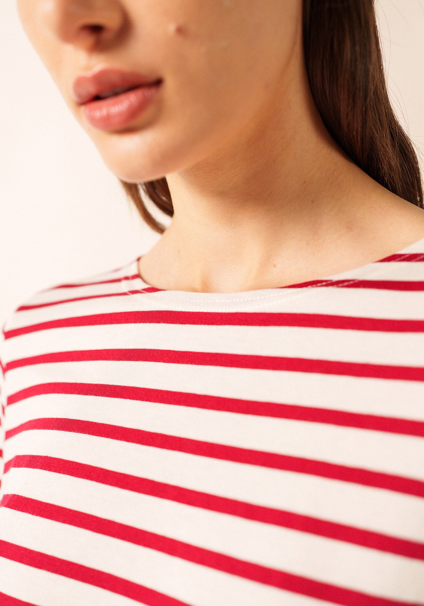 Galathee II Breton Striped Top (ECRU / MAROON)