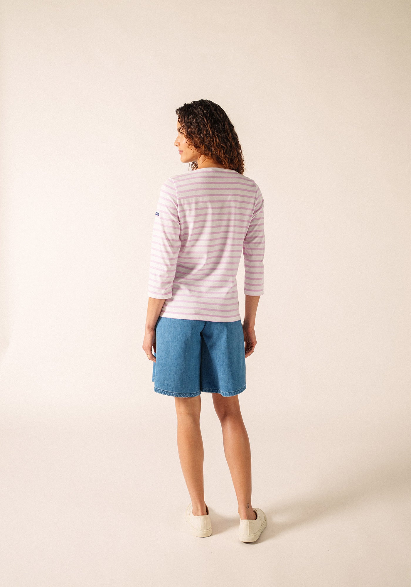 Galathee II Breton Striped Top (WHITE / TEA ROSE PINK)