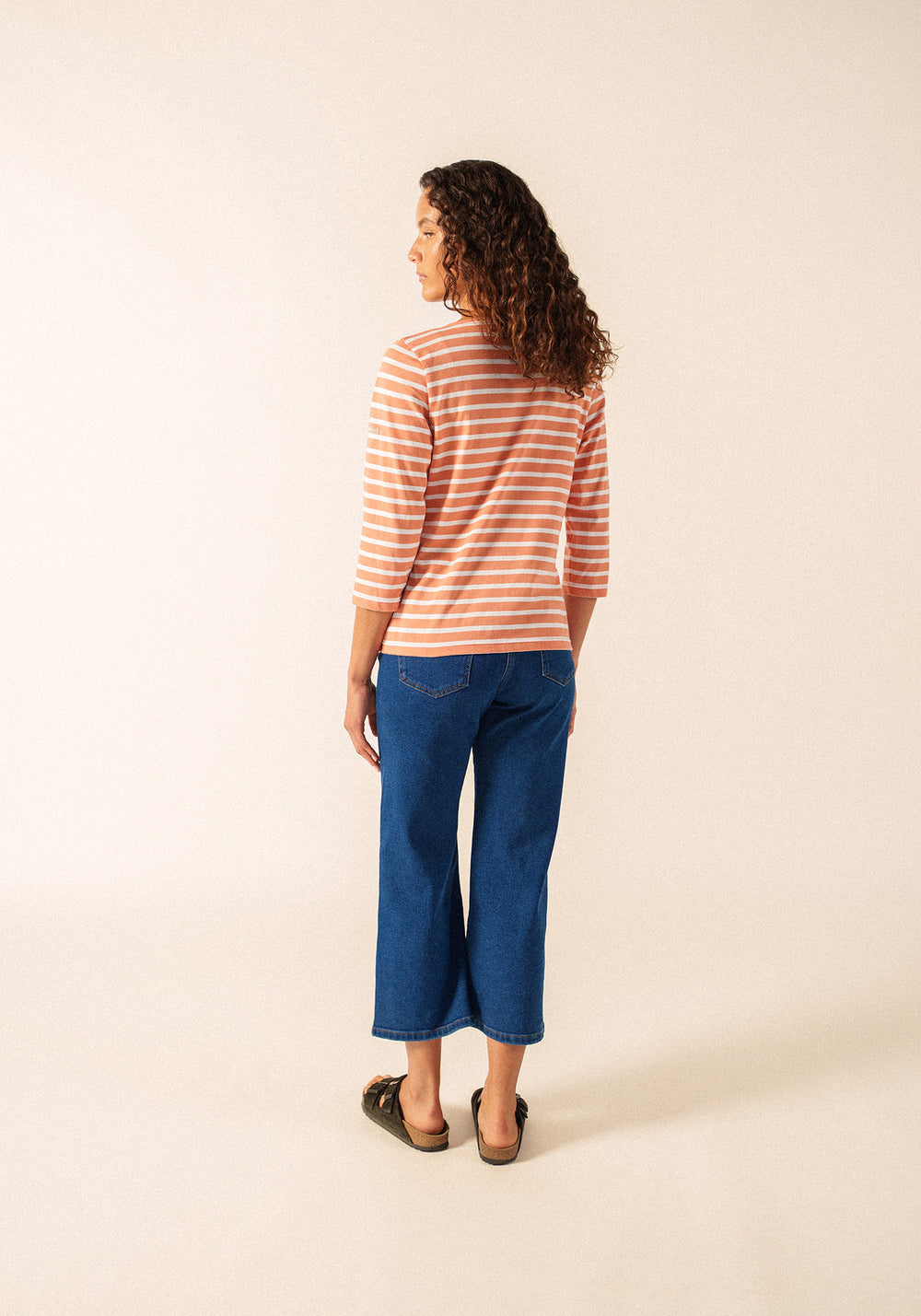 GALATHEE II Breton Striped Top  (CLAY / WHITE)