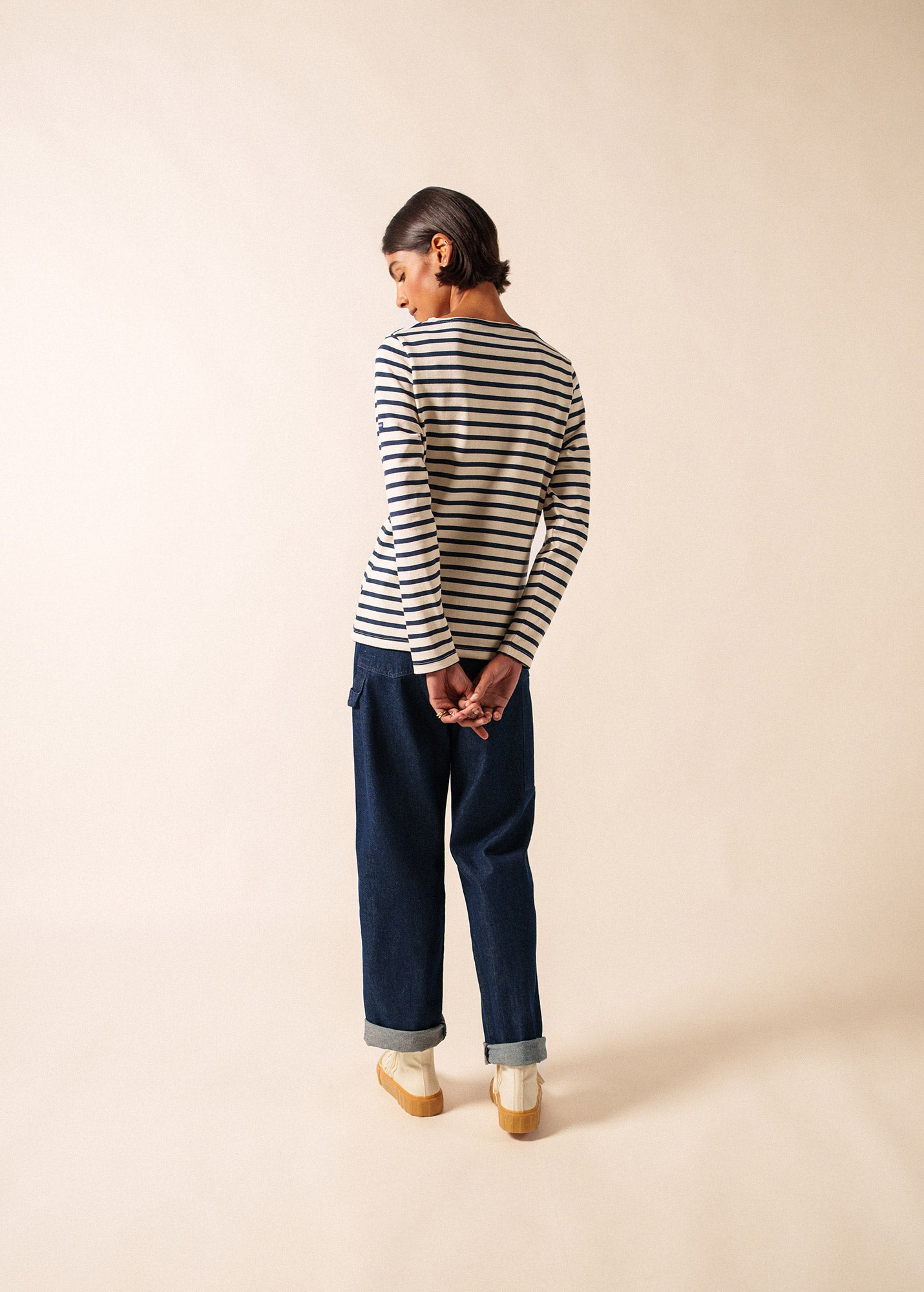 Women's Authentic Breton Striped Top | Long Sleeve with Scoop